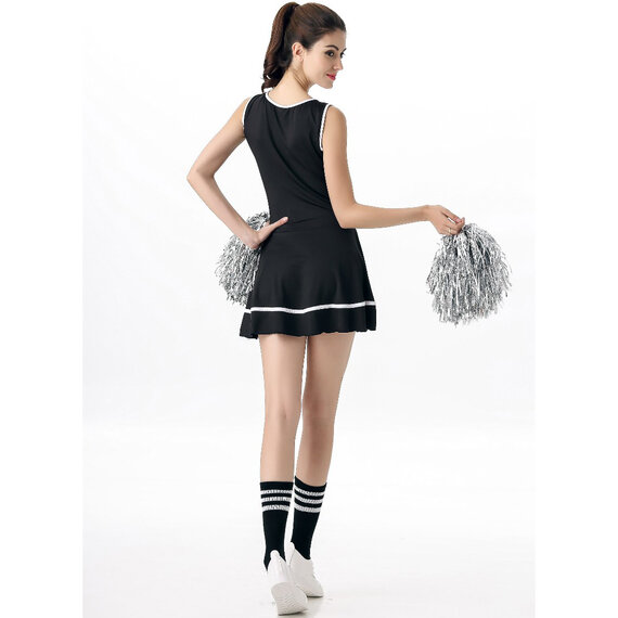 black cheerleader uniform for ladies