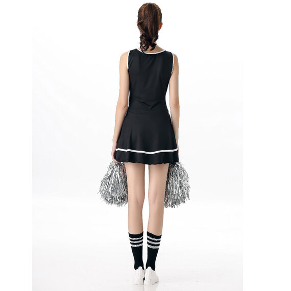 Pull On closure black cheerleader costume for women