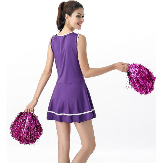 Round collar, sleeveless  Cheerleading costume for school girls