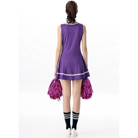 "CHEERS" letter in the front print Cheerleading costume for ladies purple