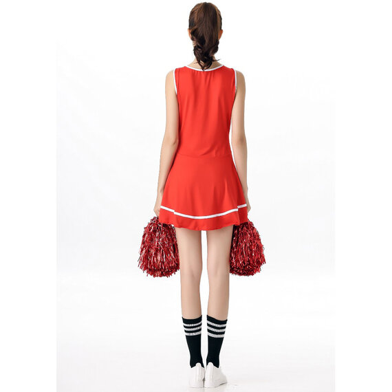 Cheerleader Costume Fancy Dress High School Musical Cheerleading Uniform with Pom-Pom