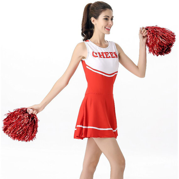 Womens Cheerleader Costume Cute Cheer Outfit for Halloween Party
