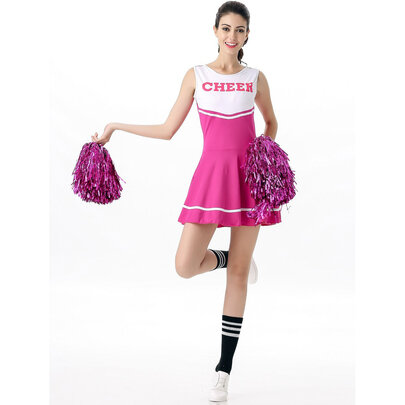 rose  cheerleader costume for halloween cosplay
