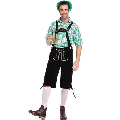 Adult Oktoberfest Bavarian Beer Man German Lederhosen Fancy Dress Costume Mens Buy Online