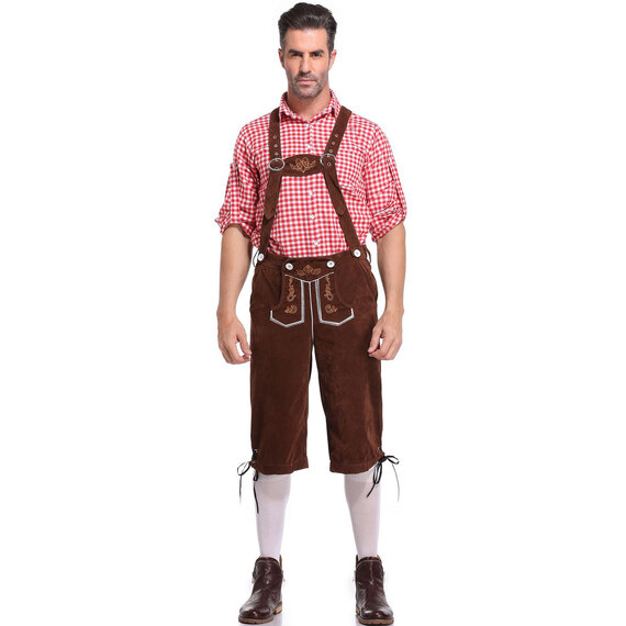 Men's Oktoberfest Costume German Beer Festival Maid Outfit Bavarian Oktoberfest Lederhosen