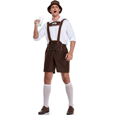 Adult Mens Bavarian Oktoberfest Costume with hat