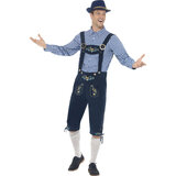 blue German Beer Men Oktoberfest Man Adult Halloween Costumes with hat