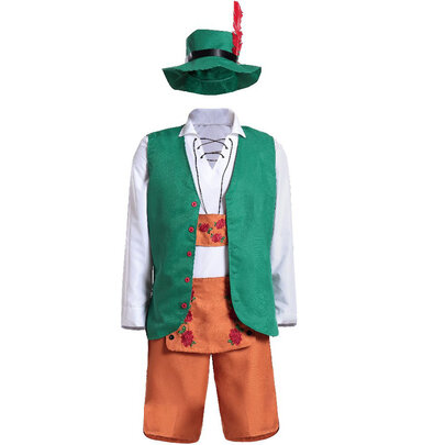 men German Beer Outfit green and orange Online Deals