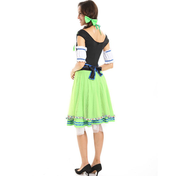 WOMENS OKTOBERFEST BEER FESTIVAL COSTUME GREEN BLACK