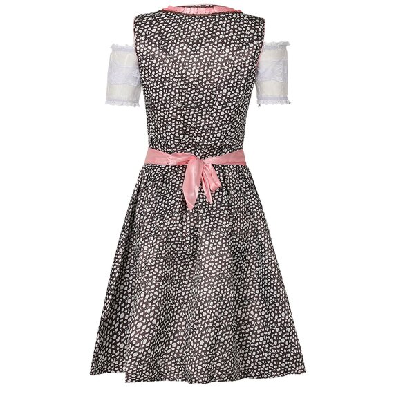 pink  embroidery slim fit A swing dress for Oktoberfest
