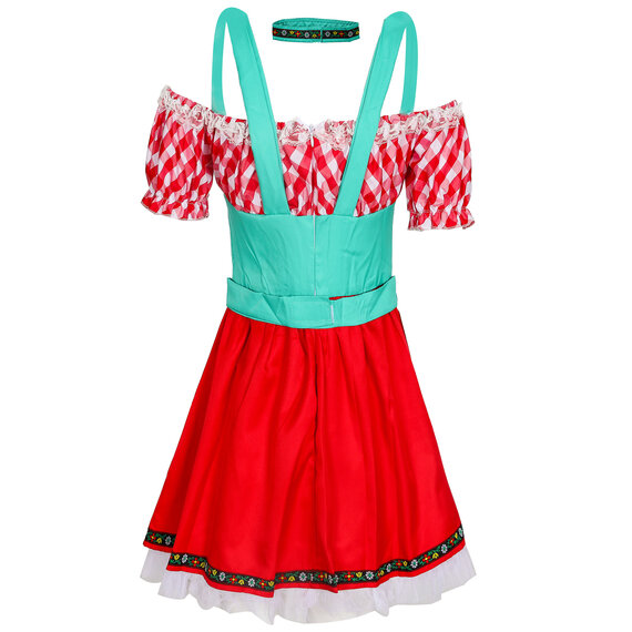 Women's Beer Garden Babe Oktoberfest Costume green and red