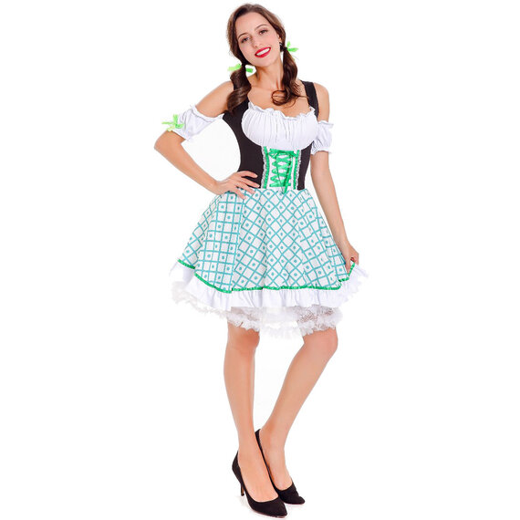 Women's Bavarian Bar Maid Costume with zipper