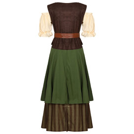 German Dirndl Dress 2 Pieces for Bavarian Carnival brown and green