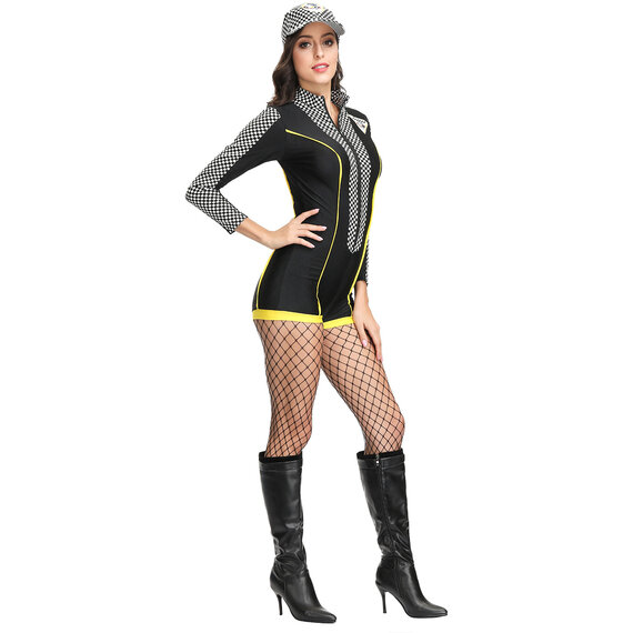 Womens 3pc Sexy Racer Costume stylish halloween cosplay outfit
