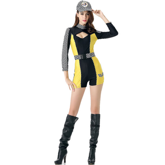 Ladies Sexy Racer Girl Costume 3pcs