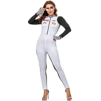 Women's Sexy Race Car Driver Costume Long sleeve catsuit 