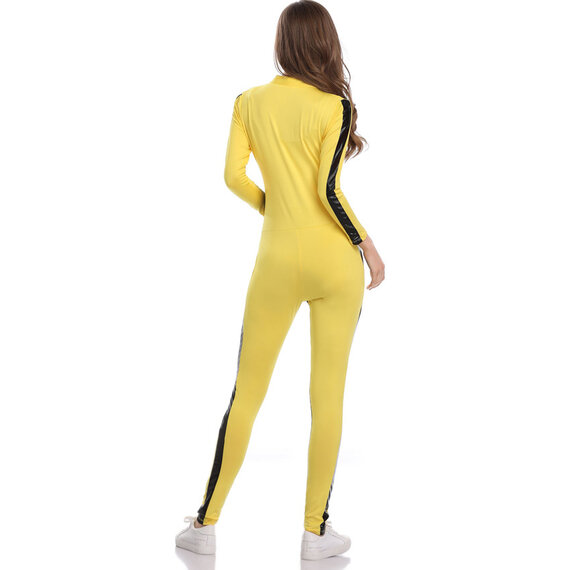 Ladies Racer Racing Driver Costume long sleeve Fancy Dress Outfit yellow