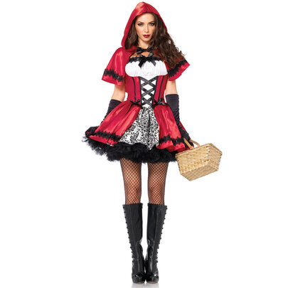 Womens Little Red Riding Hood Cape Short Fairytale Costume Accessory