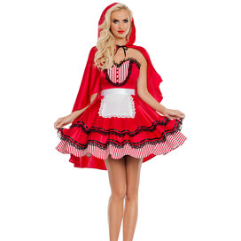 Women's Red Riding Hood Knee Length Dress Costume