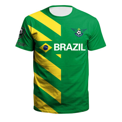 green and yellow FIFA World Cup Brazil 3d print tee shirt for men