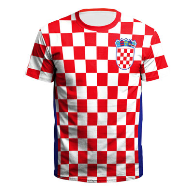 red checker Croatia FIFA World Cup 3d print tee shirt for men