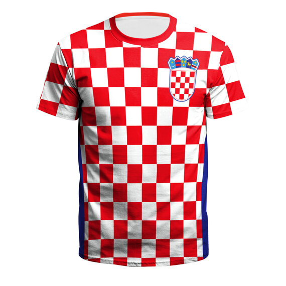 red checker Croatia FIFA World Cup 3d print tee shirt for men