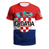 crewneck Croatia World Cup tee top for football fan Qatar 2022