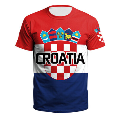 crewneck Croatia World Cup tee top for football fan Qatar 2022