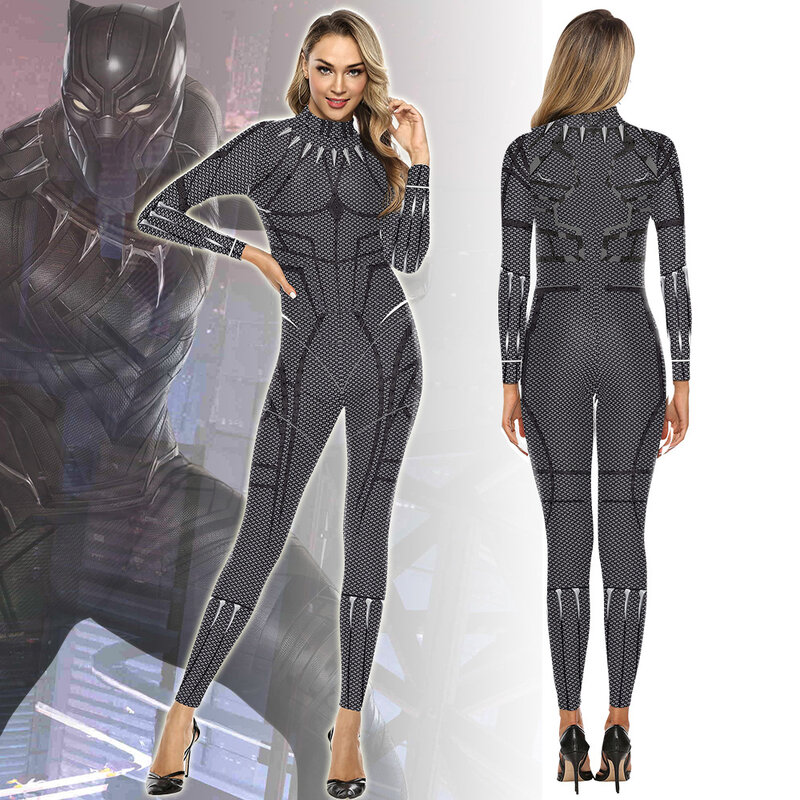 Black Panther Jumpsuit for Womens Halloween Costume