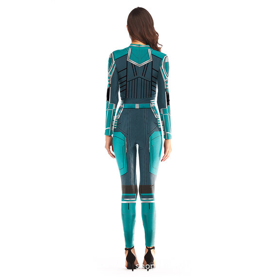 superhero Captain marvel green cosplay costume for ladies