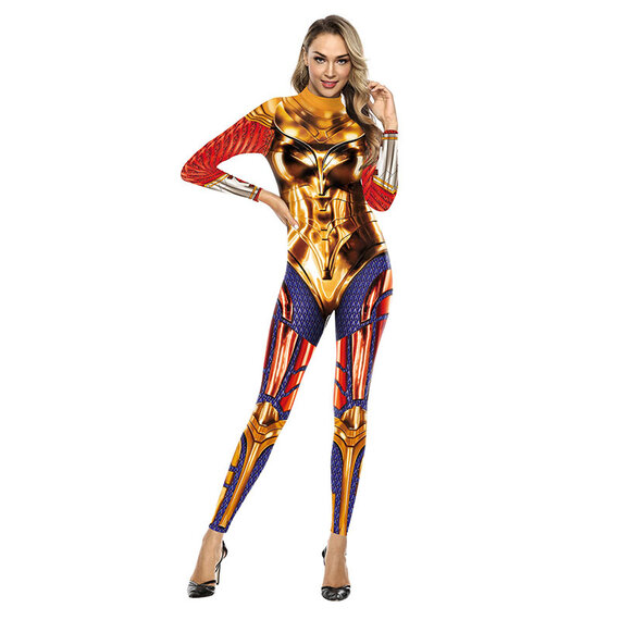 Sexy womens Captain Marvel jumpsuit costume