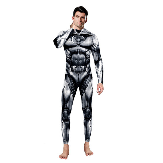 Halloween Mens Iron-man Jumpsuit Cosplay Costume Fancy Dress