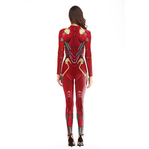 marvel red iron man one piece jumpsuit for superhero themed parties cosplay