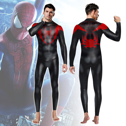 superhero Spider-Man Miles Morales Jumpsuit BodySuit Cosplay costume