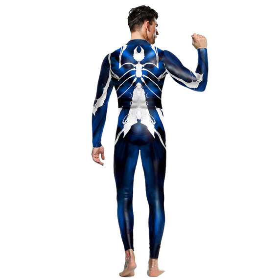 mens Superhero Costume Suit Venom Spandex Unisex Jumpsuit Bodysuit