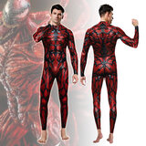 long sleeve venom jumpsuit red and black