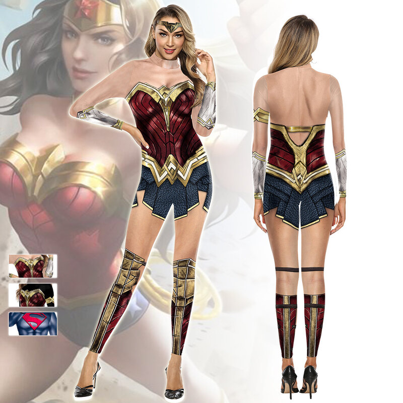 Fancy dress costume - Red/Wonder Woman - Ladies