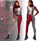 Red Black Contrast Color Halloween Outfits Costumes for women