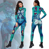 Women Fashion Contrast Color bodysuit for halloween