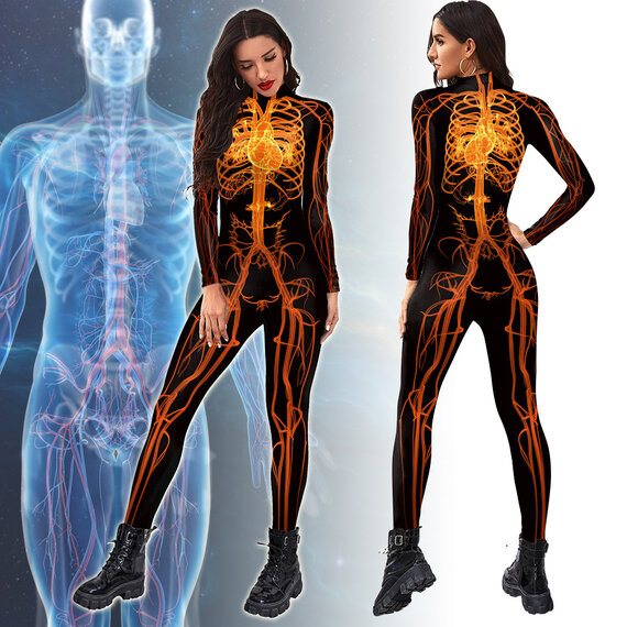 Blood Circulatory System 3d print halloween cosplay jumpsuit for female