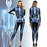 Skeleton Jumpsuit for Halloween Dress Up Party