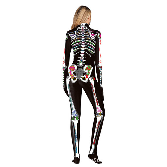 Halloween Skeleton Rose Jumpsuit