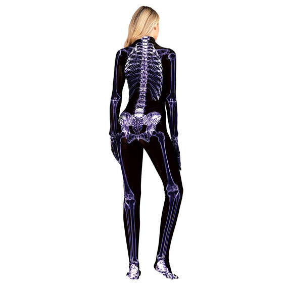 Skeleton Costumes Black Jumpsuit for Women