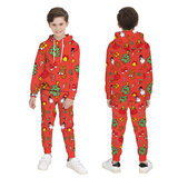 Boys girls Christmas Print Hoodie pant - Reindeer,xmas tree,bell,snow