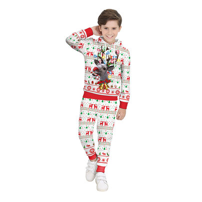 2-12 years old childrens xmas print hoodie and pants