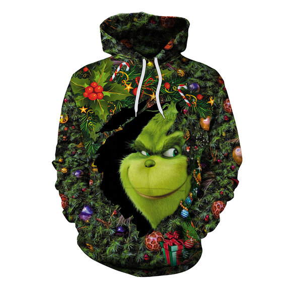 Official The Grinch Hooded sweatshirt long sleeve pullover graphic christmas hoodie