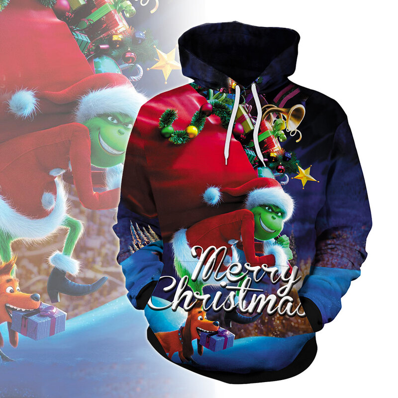 Merry Christmas The Grinch Pullover Graphic Hoodie - PKAWAY