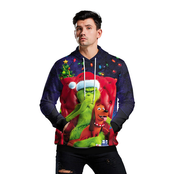The Grinch Face Max Dog Christmas Hoodie Grinchmas Funny Gift