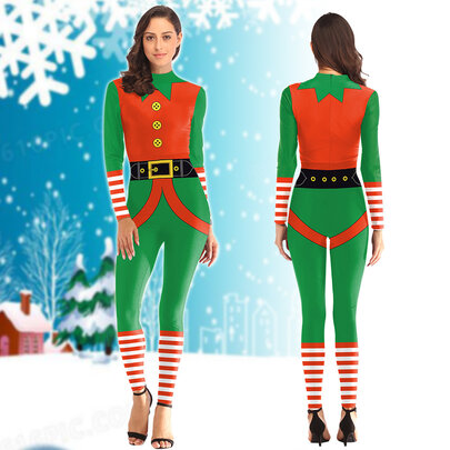 zipper closure girls catsuit for christmas holiday