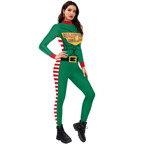 sexy christmas elf jumpsuit for holiday party